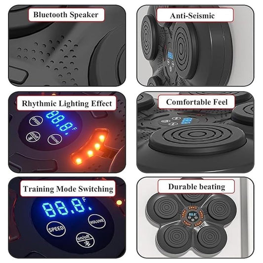Smart Music Boxing Machine – Bluetooth Punch Trainer Wall Target with LED Lights & Gloves